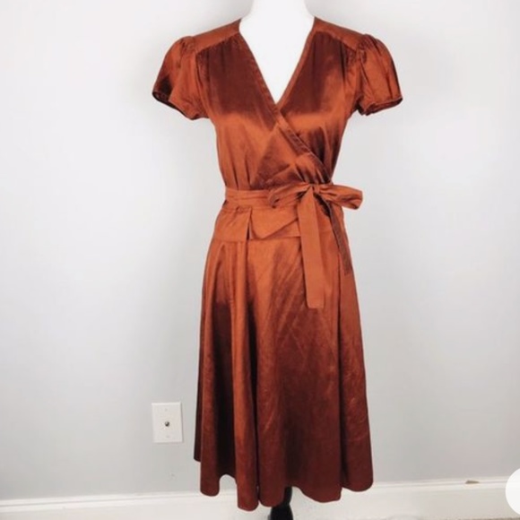 Calypso Christiane Celle Gorgeous 100% SILK Short Sleeve A-Line Wrap Dress! LOVE - Picture 1 of 7